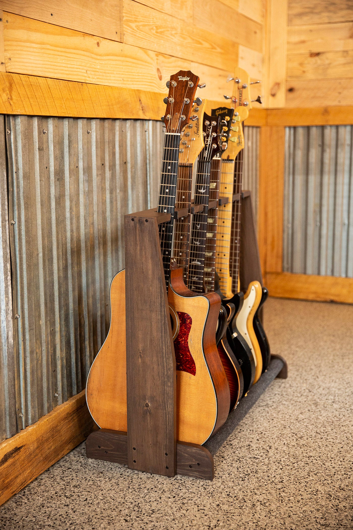 3 guitar store stand wood