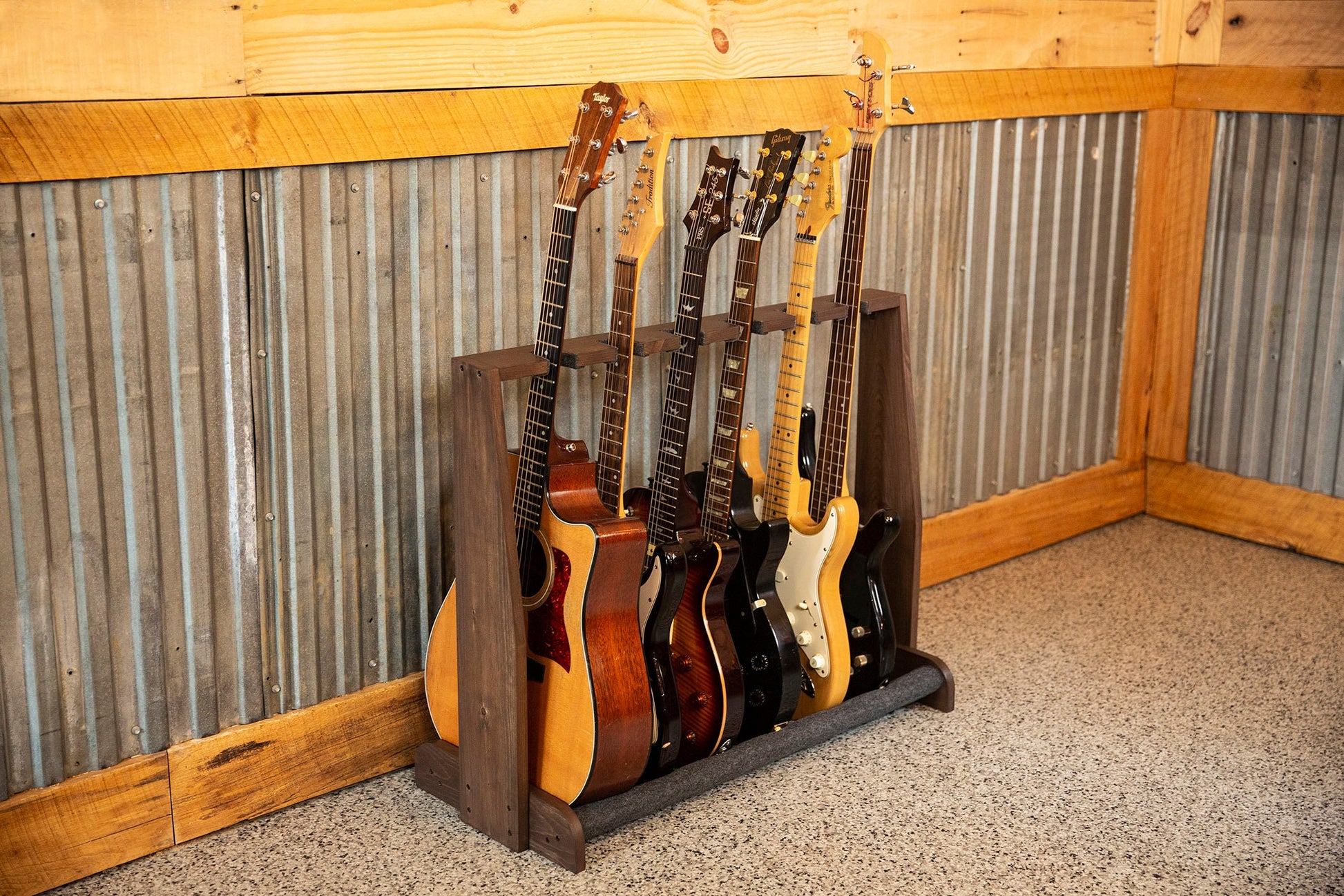 Solid Oak Multi Wooden guitar stand for 2, 3, 4, 5 or 6 guitars